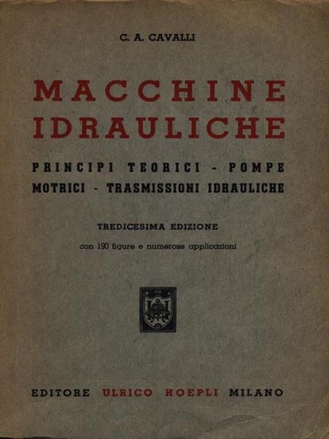 Macchine idrauliche - Carlo A. Cavalli - 2