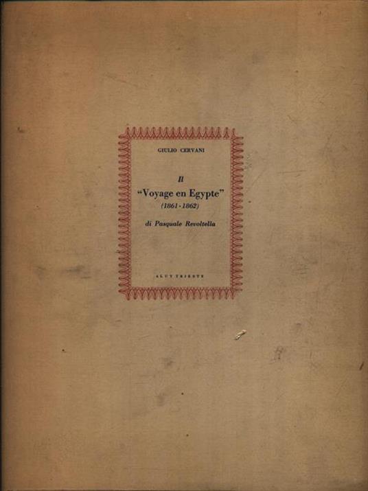 Voyage en Egypte 1861-1862 - Giulio Cervani - copertina