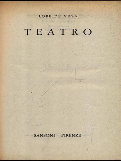 Teatro - Lope de Vega - copertina