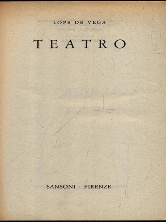 Teatro - Lope de Vega - copertina