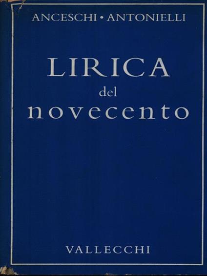 Lirica del novecento - Luciano Anceschi - copertina