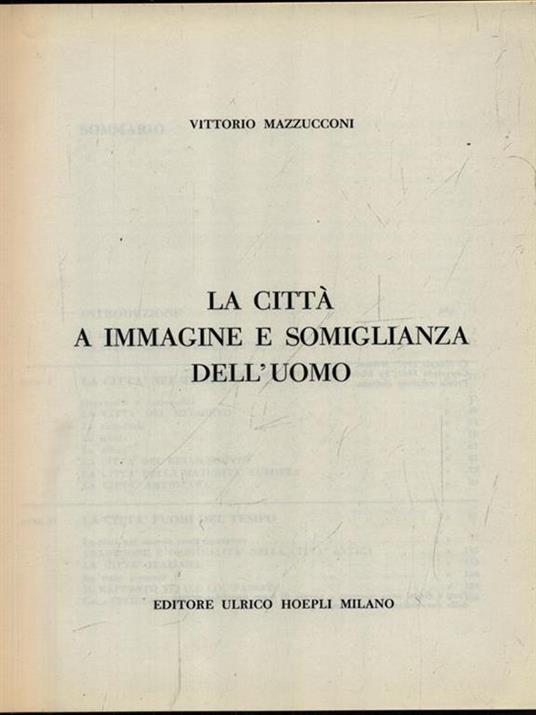 La città a immagine e somiglianza dell'uomo - Vittorio Mazzucconi - copertina