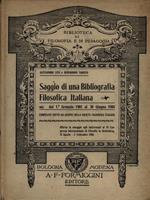 Saggio di una bibliografia filosofica italiana