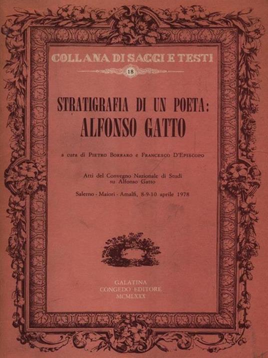 Stratigrafia di un poeta: Alfonso Gatto - copertina