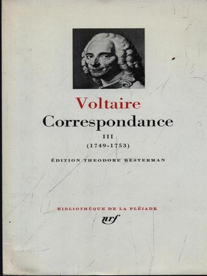 Correspondance III - Voltaire - copertina