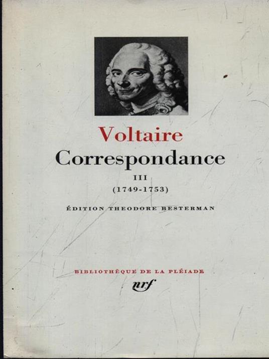 Correspondance III - Voltaire - copertina