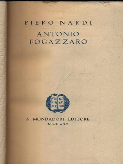 Antonio Fogazzaro - Piero Nardi - copertina