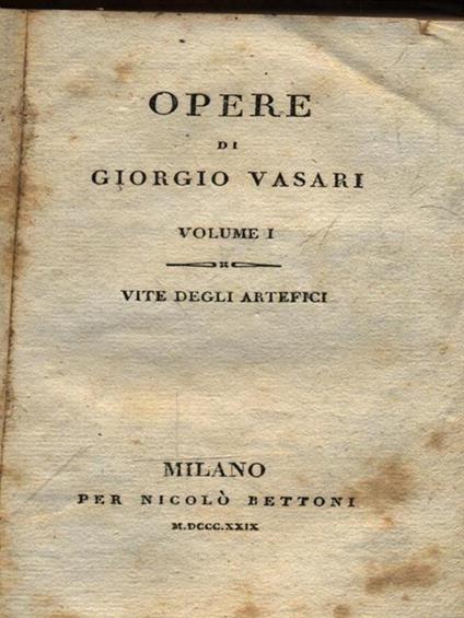 Opere 9vv - Giorgio Vasari - copertina