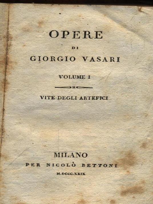 Opere 9vv - Giorgio Vasari - copertina