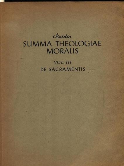 Summa theologiae moralis 3vv - Hieronymus Noldin - copertina