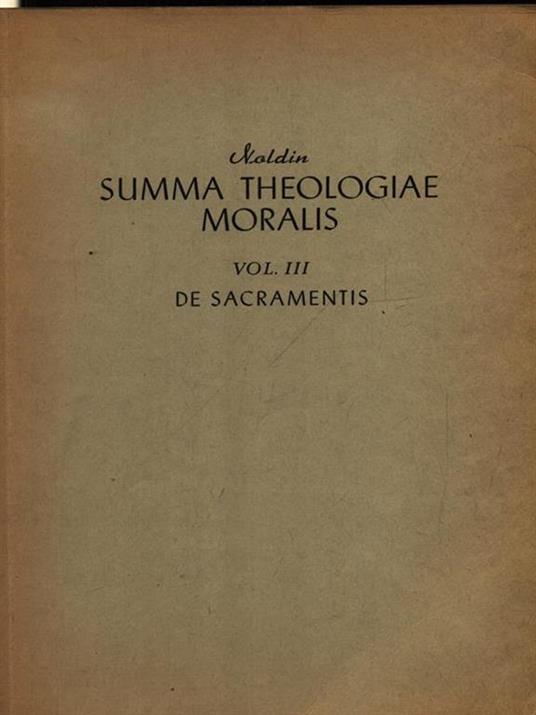 Summa theologiae moralis 3vv - Hieronymus Noldin - copertina