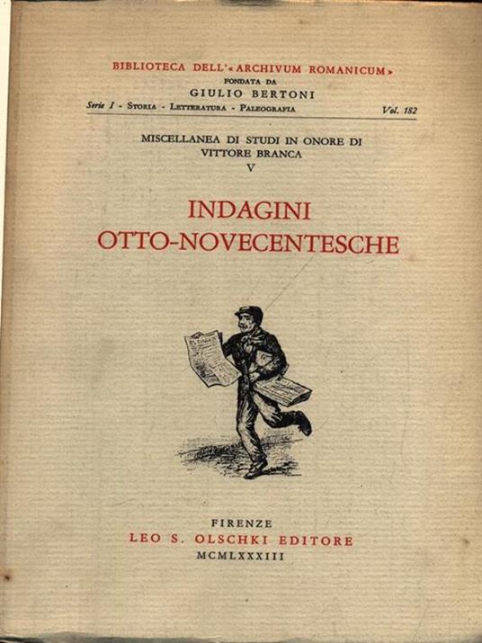 Indagini otto-novecentesche - copertina