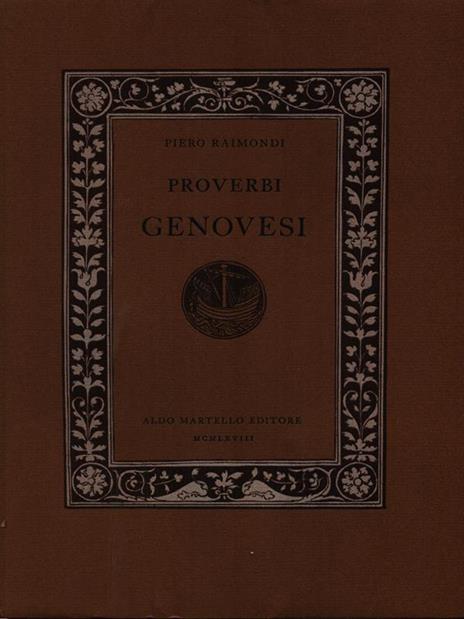 Proverbi genovesi - Piero Raimondi - copertina