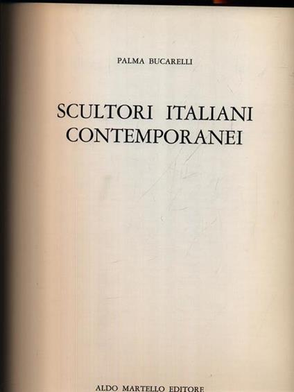 Scultori italiani contemporanei - Palma Bucarelli - copertina