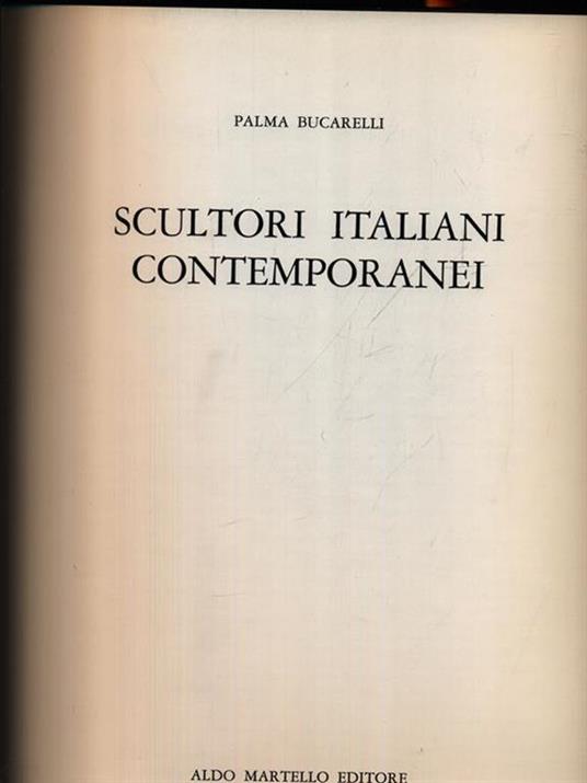 Scultori italiani contemporanei - Palma Bucarelli - copertina