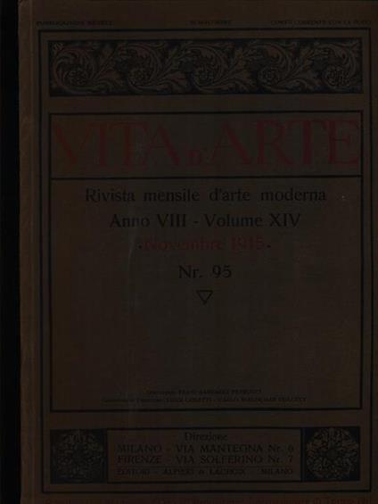 Vita d'arte n. 95/novembre 1915 - copertina