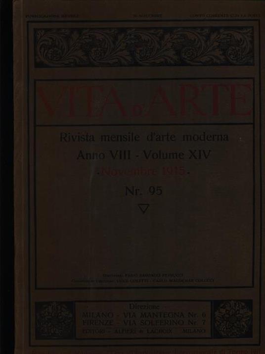 Vita d'arte n. 95/novembre 1915 - copertina