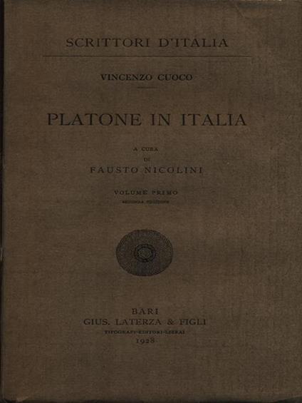 Platone in Italia vol. I - Vincenzo Cuoco - copertina