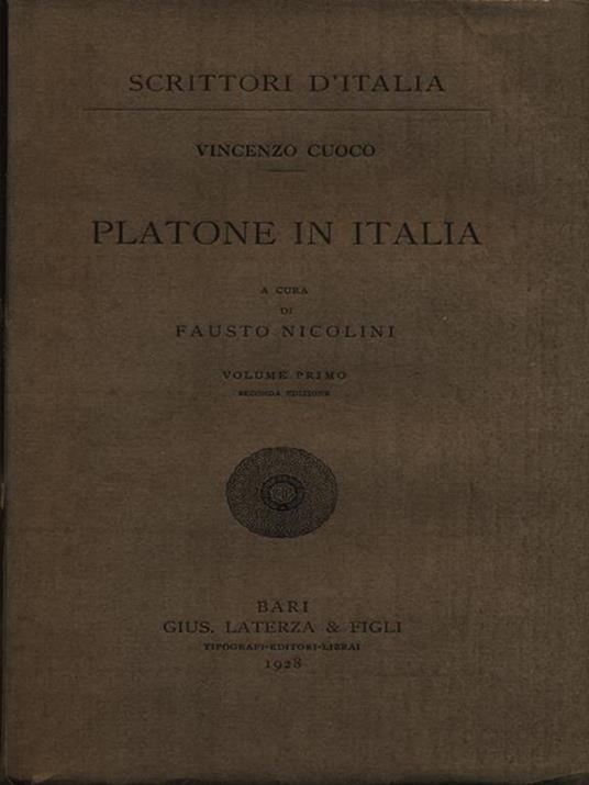 Platone in Italia vol. I - Vincenzo Cuoco - copertina