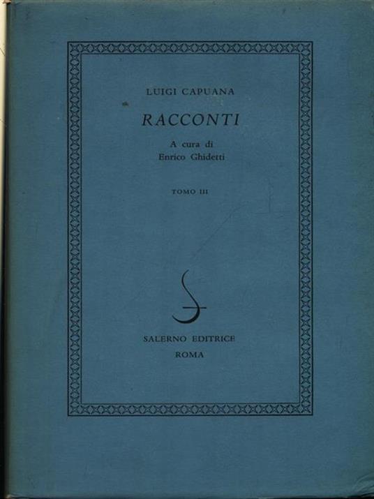 Racconti 3vv - Luigi Capuana - copertina