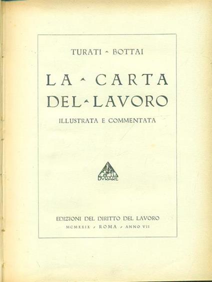La carta del lavoro - Filippo Turati - copertina