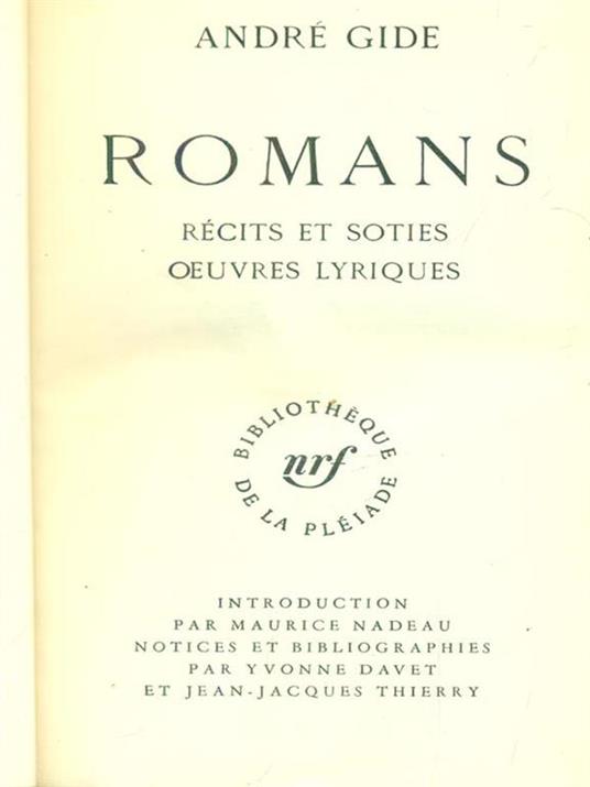 Romans - André Gide - copertina