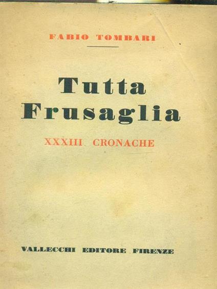 Tutta frusaglia - Fabio Tombari - copertina