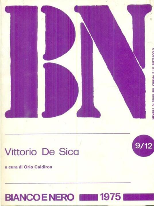   BN n.9/12 - settembre-dicembre 1975 - Vittorio De Sica (autografato) - Orio Caldiron - copertina