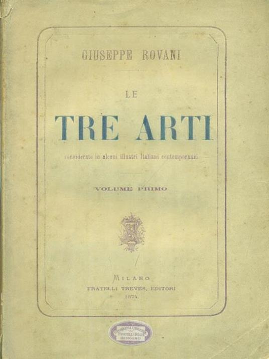 Le tre arti 2vv - Giuseppe Rovani - copertina