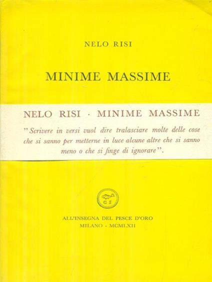 Minime massime - Nelo Risi - copertina