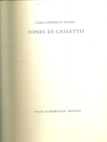 Fondi di cassetto - Carlo Piazza - copertina