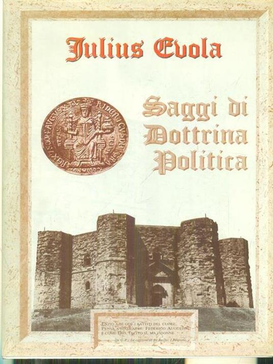   Saggi di dottrina politica - Julius Evola - copertina