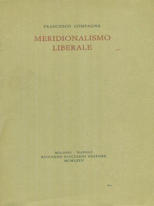Meridionalismo liberale - Francesco Compagna - copertina
