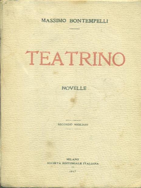 Teatrino - Massimo Bontempelli - copertina