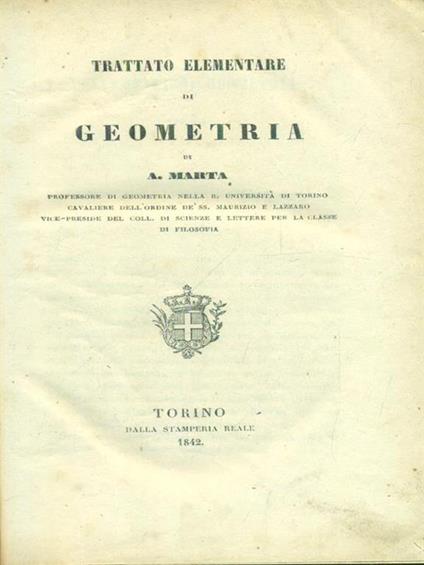   Trattato elementare di geometria - A. Marta - copertina