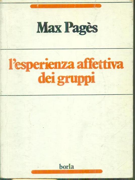 L' esperienza affettiva dei gruppi - copertina