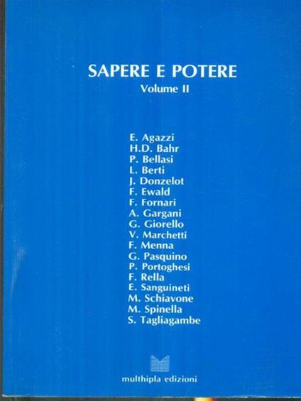 Sapere e potere vol. II - copertina