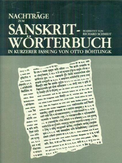 Nachtrage zum Sanskrit worterbuch - Richard A. Schmidt - copertina