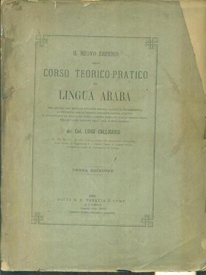 Corso teorico-pratico di lingua araba - Luigi Calligaris - copertina