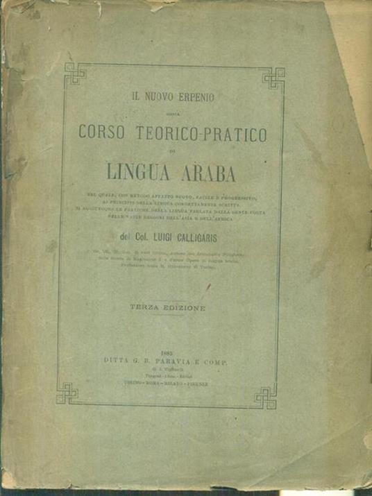 Corso teorico-pratico di lingua araba - Luigi Calligaris - copertina