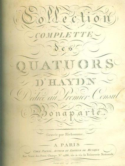 Collection complette des Quatuors d'Haydn - copertina