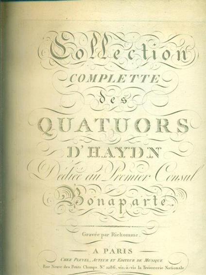 Collection complette des quatuors dediee au Bonaparte - copertina