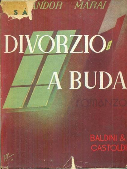 Divorzio a Buda - Sándor Márai - copertina