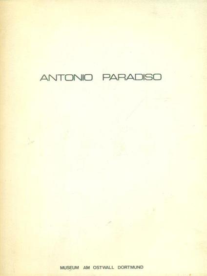 Antonio Paradiso - copertina