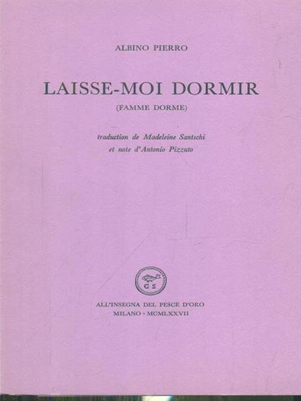 Laisse-moi dormir - Albino Pierro - copertina