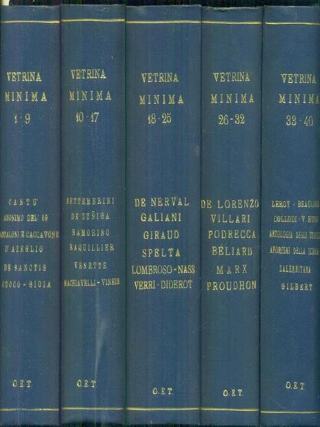 Cofanetto Vetrina Minima 5vv. dal n. 1 al n. 40 - copertina