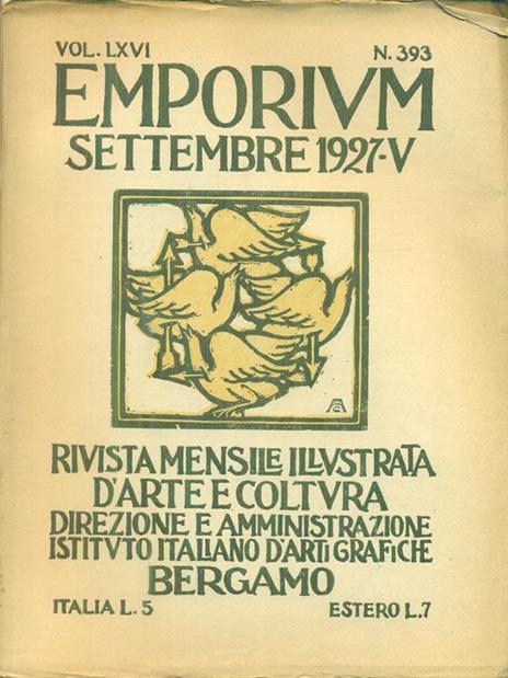 Emporium n. 393/settembre 1927 - copertina