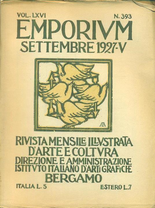 Emporium n. 393/settembre 1927 - copertina