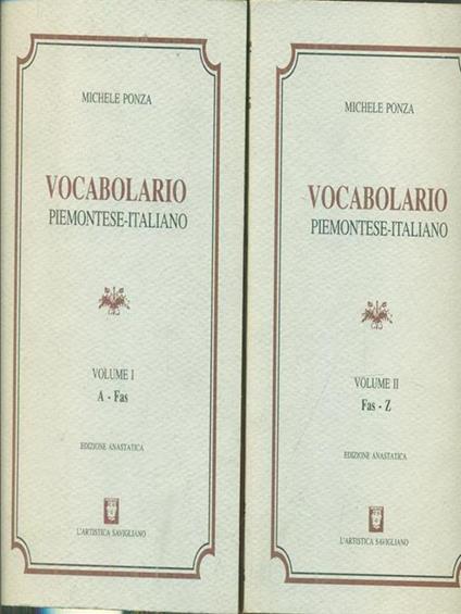 Vocabolario piemontese-italiano 2vv - Michele Ponza - copertina