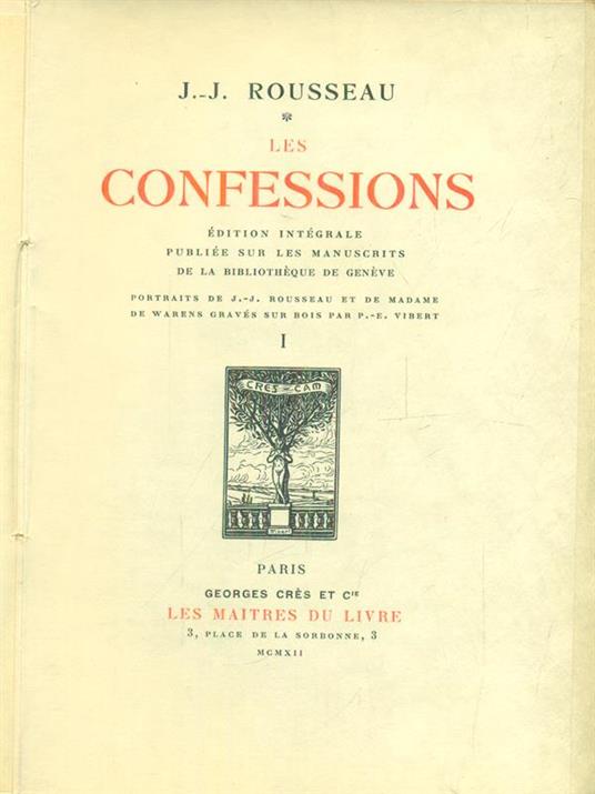 LEs confessions - J.-J. Rousseau - copertina